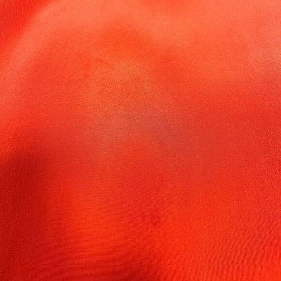 Silk straight orange vintage skirt. - Picture 7 of 8